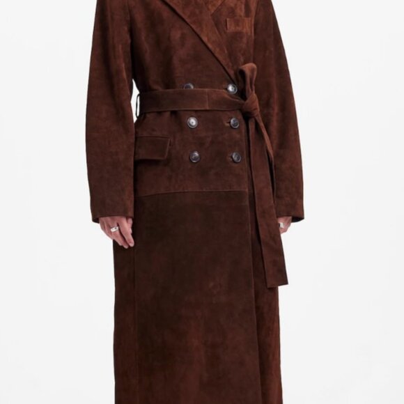 Alexa Chung for Madewell Double-Breasted Blazer Overcoat in Suede - Picture 1 of 6